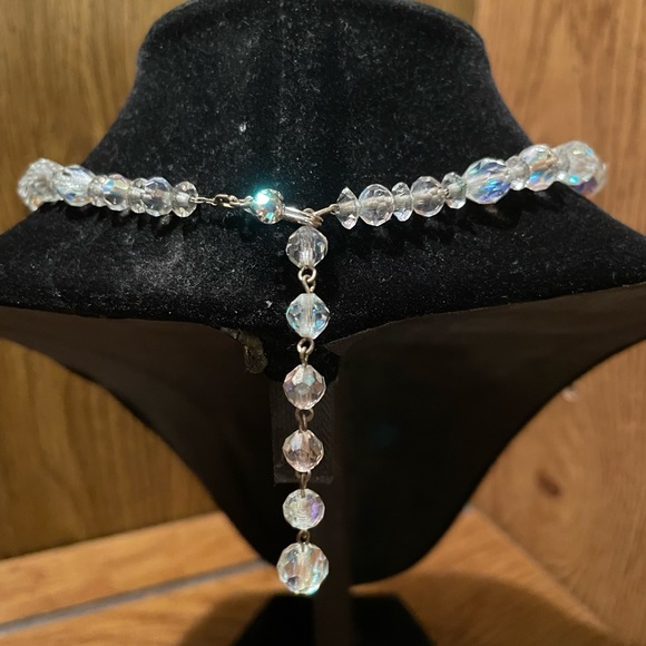 Vintage crystal aurora borealis necklace - Picture 4 of 5
